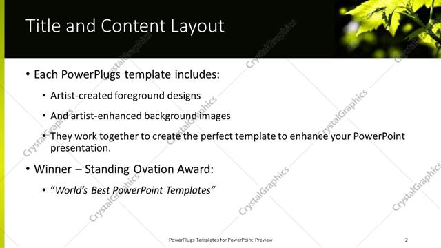 Title and Content presentation slide layout