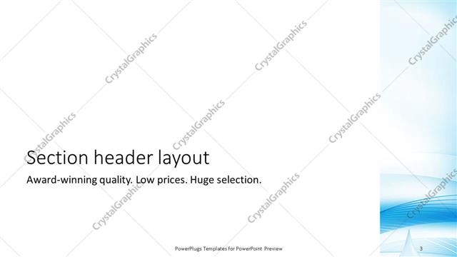 Section Header presentation slide layout