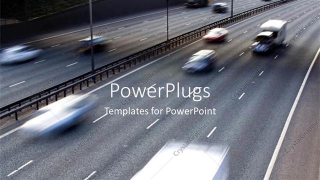  Presentation with cars - Dual carriage motorway with cars moving at high speed
