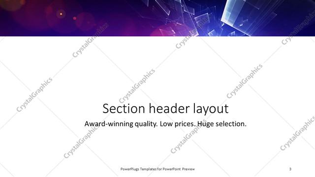 Section Header presentation slide layout