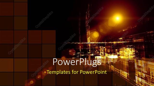  Presentation with street lights - A distant?view of a street in the night with lots of lights