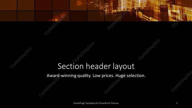Section Header presentation slide layout