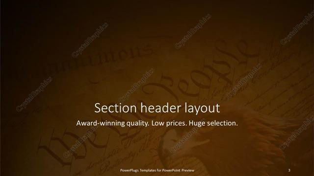 Section Header presentation slide layout