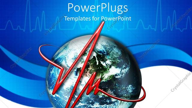  Presentation with pulse - The Earth being surrounded by a heartbeat line