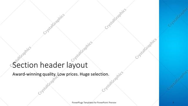 Section Header presentation slide layout