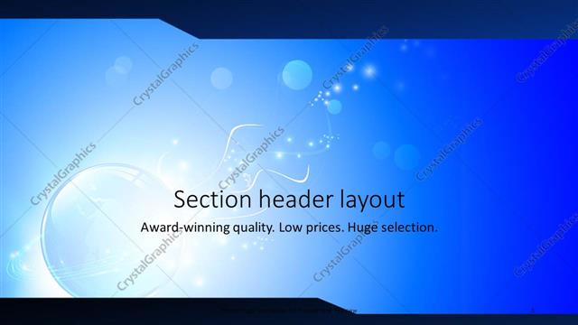 Section Header presentation slide layout