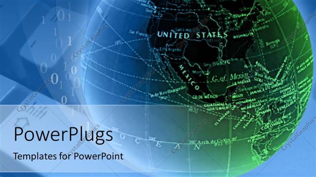  Presentation with binary - Earth globe with binary digits on computer keyboard