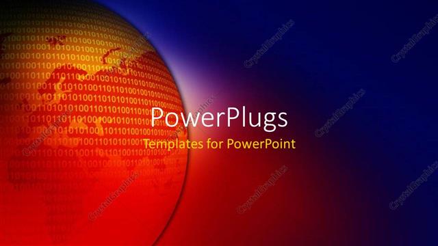  Presentation with binary blue - An earth globe on a blue background with binary numbers