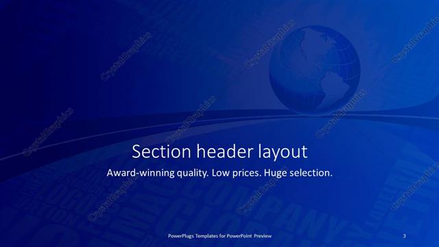 Section Header presentation slide layout