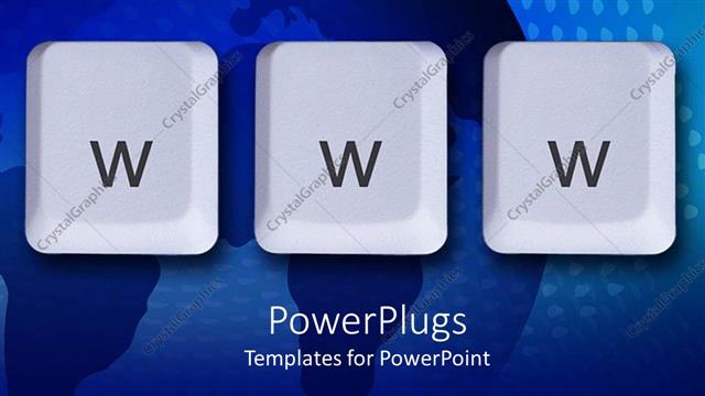  Presentation with www - Earth globe blurred in background with keyboard keys WWW