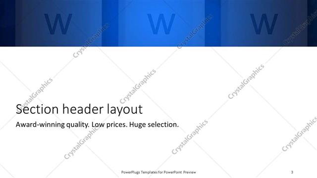 Section Header presentation slide layout