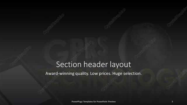 Section Header presentation slide layout