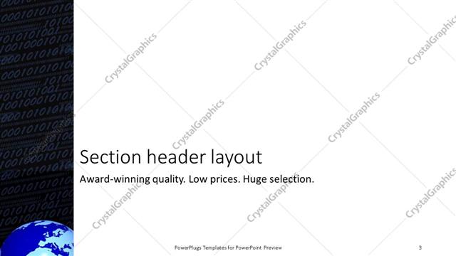 Section Header presentation slide layout