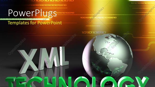  Presentation with acronym - Earth globe with Extensive Markup Language acronym and 3D text TECHNOLOGY