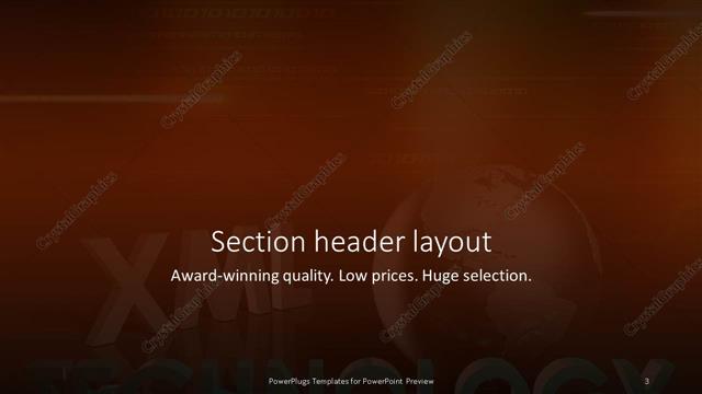 Section Header presentation slide layout