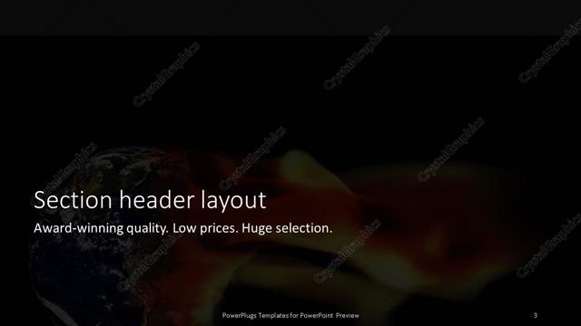 Section Header presentation slide layout
