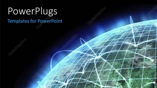  Presentation with internet communication - Earth globe with lines on depicting global communication
