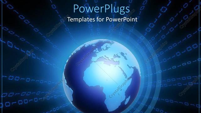  Presentation with binary blue - Earth globe with lots of binary codes on a blue background