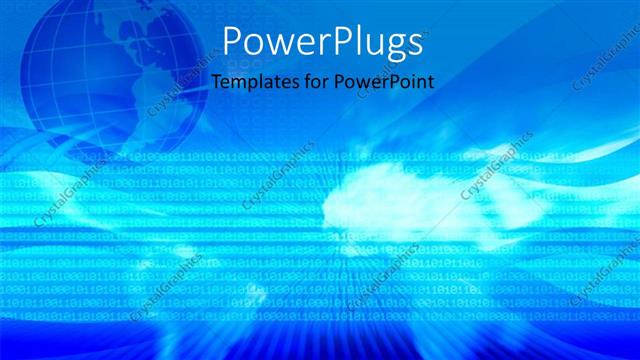  Presentation with binary blue - An earth globe with lots of binary codes on a blue background