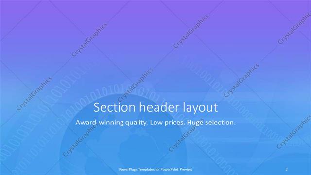 Section Header presentation slide layout