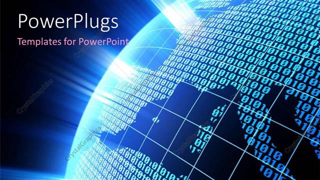  Presentation with numbers - An earth globe and lots of binary numbers on a blue background
