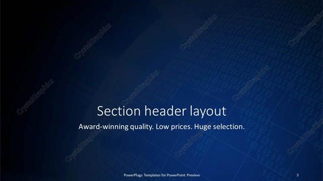 Section Header presentation slide layout