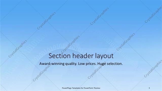 Section Header presentation slide layout