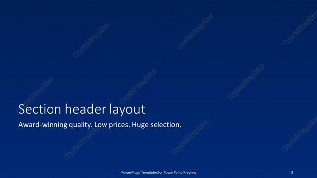 Section Header presentation slide layout
