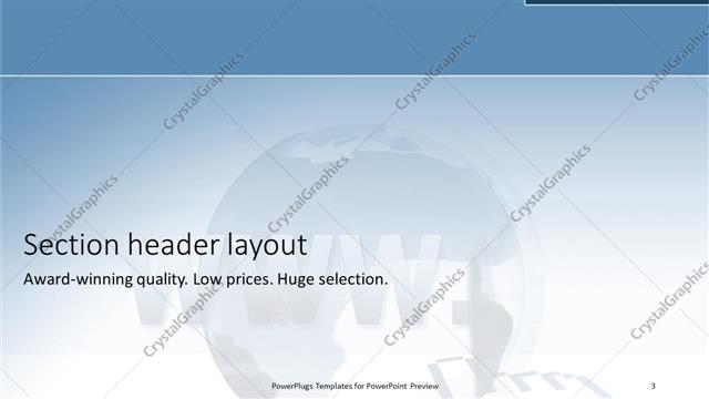 Section Header presentation slide layout