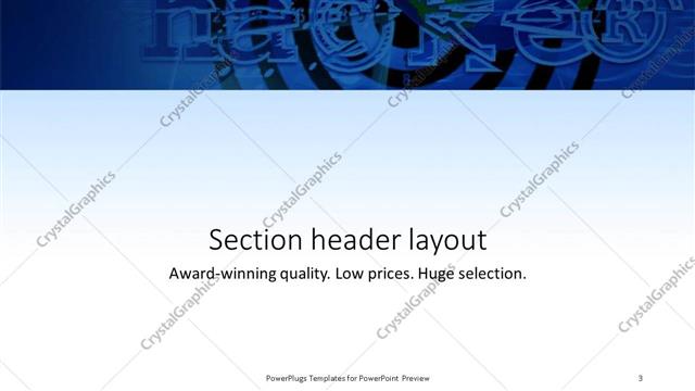 Section Header presentation slide layout