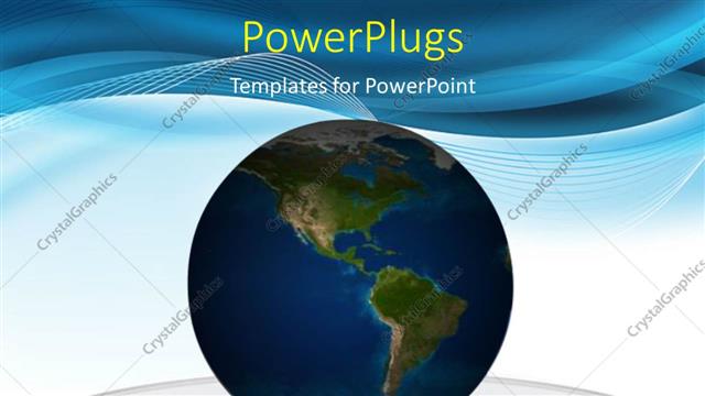  Presentation with world globe earth - Earth globe on white platform over abstract colored background