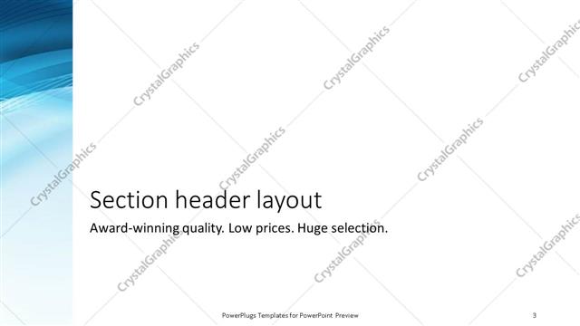 Section Header presentation slide layout