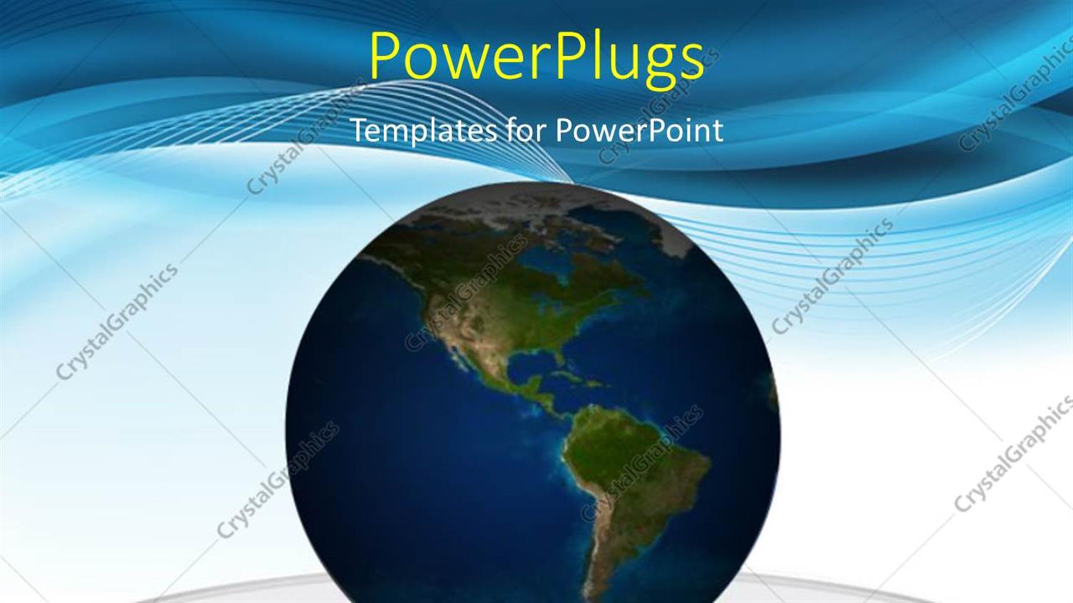 Featuring Earth Globe on White Platform Over Abstract Colored Background