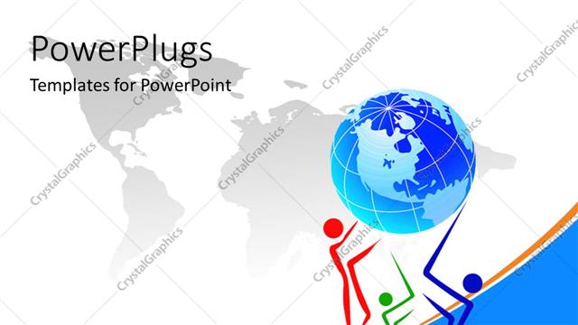  Presentation with helping hand - Earth needs helping hand by people who care with world map