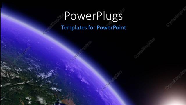  Presentation with horizon - The Earth from the space with place for text