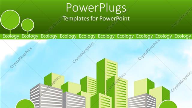  Presentation with eco friendly city - Eco-friendly green city with green trees and green buildings