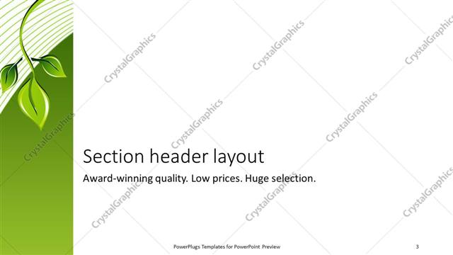 Section Header presentation slide layout