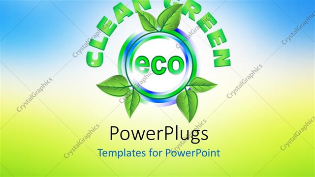  Presentation with leaves - Ecology concept with green leaves around the word ECO and nature in background