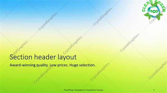 Section Header presentation slide layout