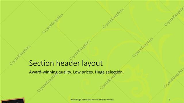Section Header presentation slide layout