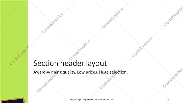 Section Header presentation slide layout
