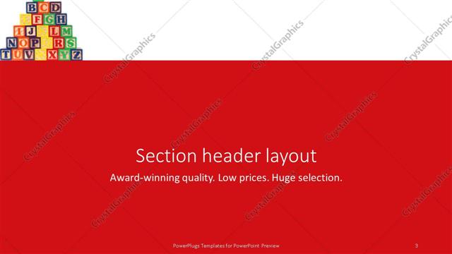 Section Header presentation slide layout
