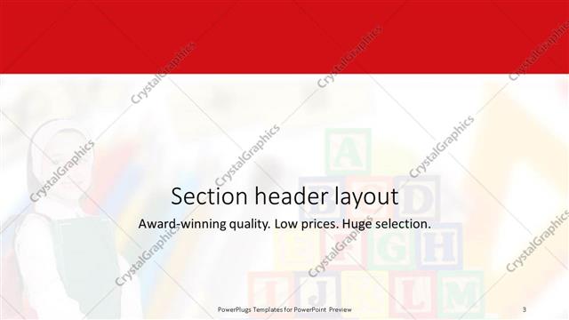 Section Header presentation slide layout