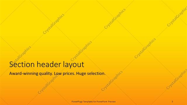 Section Header presentation slide layout