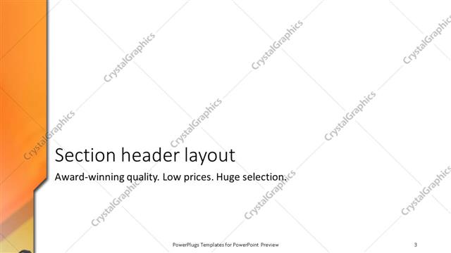Section Header presentation slide layout