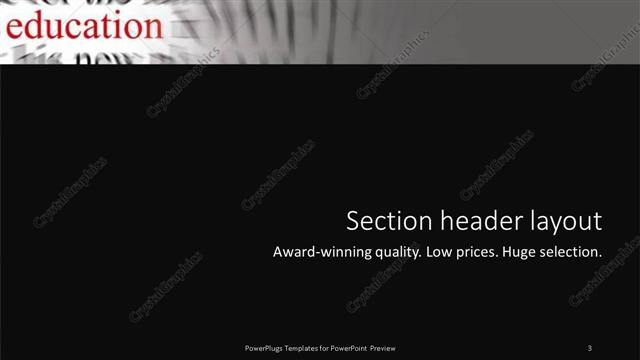 Section Header presentation slide layout