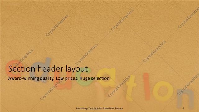 Section Header presentation slide layout