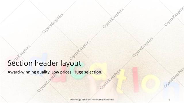 Section Header presentation slide layout
