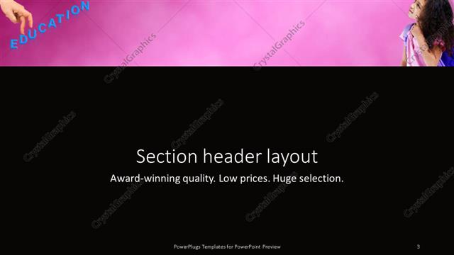 Section Header presentation slide layout
