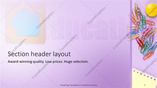 Section Header presentation slide layout